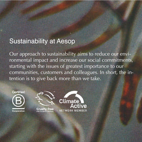 Aesop applied on skin at beach illustrating protective outdoor use