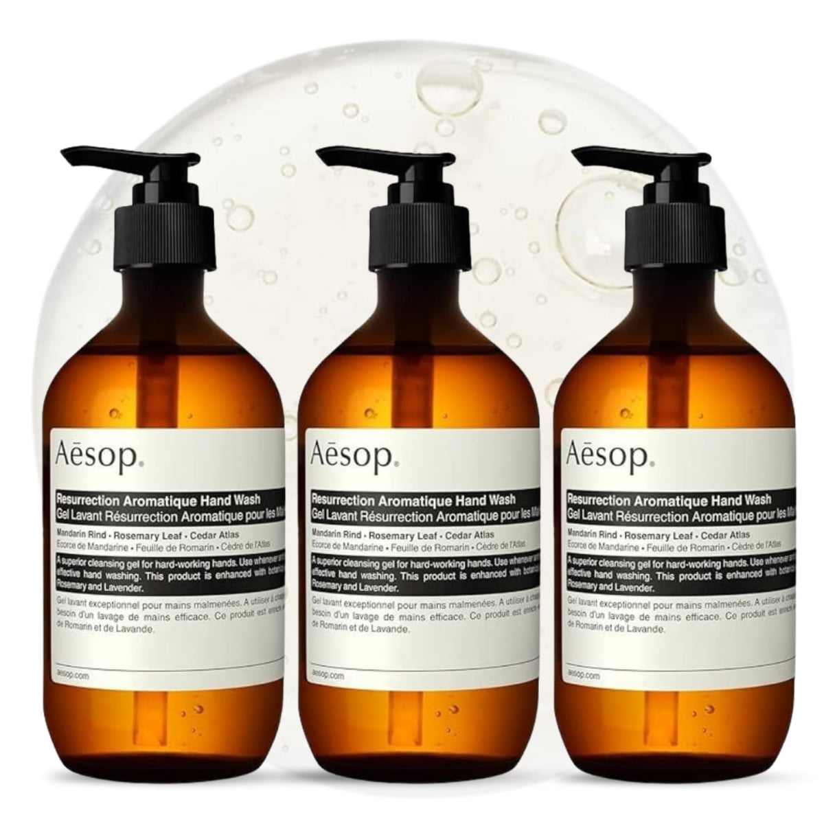 Aesop bottle front view showing elegant label and clean design for premium aesthetic