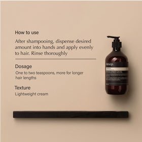 Aesop bottle recycled plastic label highlighting sustainable packaging and brand values