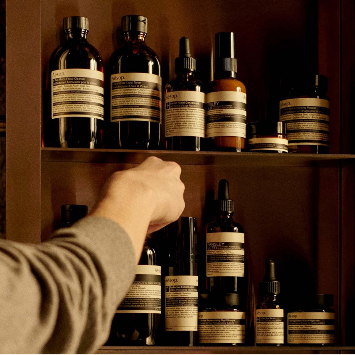 Aesop citrus ingredients arrangement with grapefruit and rinds showing bright, natural scent source