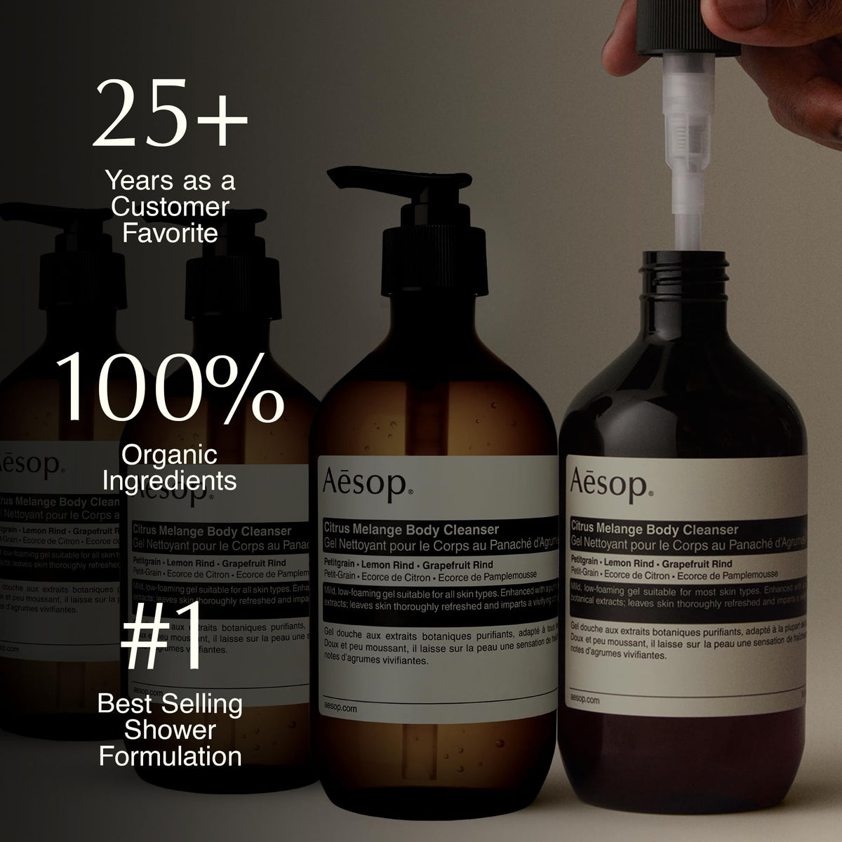 Aesop low-foam gel texture close-up showing gentle-lather benefit