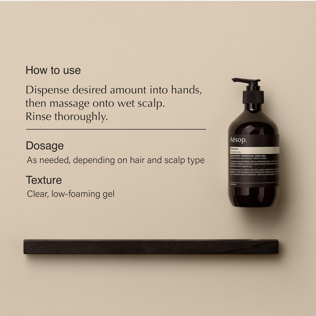 Aesop cleanser and shampoo flatlay on marble conveying daily ritual and elegant presentation