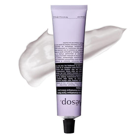 Aesop Eleos front tube showing label and volume, highlights portability