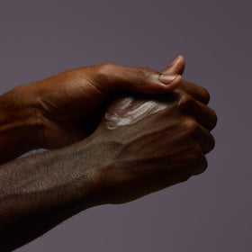 Aesop Eleos being applied to hands, shows quick absorption and softening benefit