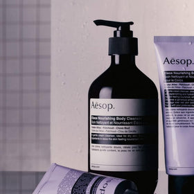 Aesop Eleos refill bottle next to ruler for scale and refill convenience