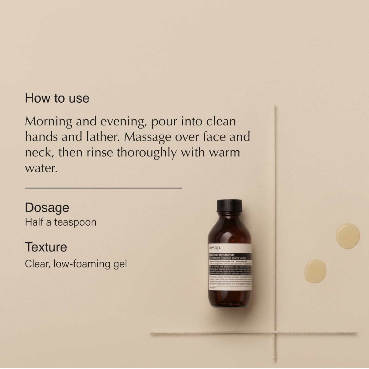 Aesop label and cap close-up highlighting ingredient list