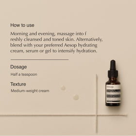 Aesop Fabulous Face Oil dropper dispensing oil to demonstrate precise application