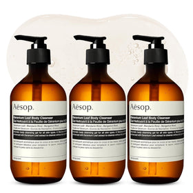 Aesop geranium leaf front packaging showing clean label and size