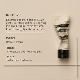 Aesop paste texture close-up highlighting fine quartz and gentle polish