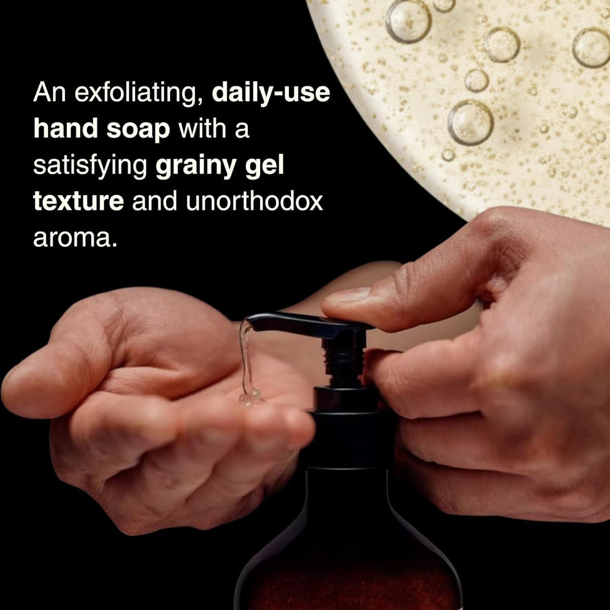 Close-up of finely milled pumice in Aesop formula offering gentle polishing