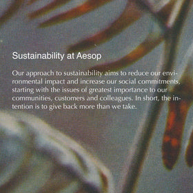 Aesop jar on bathroom shelf with towel conveying ritual use and a refined scent experience