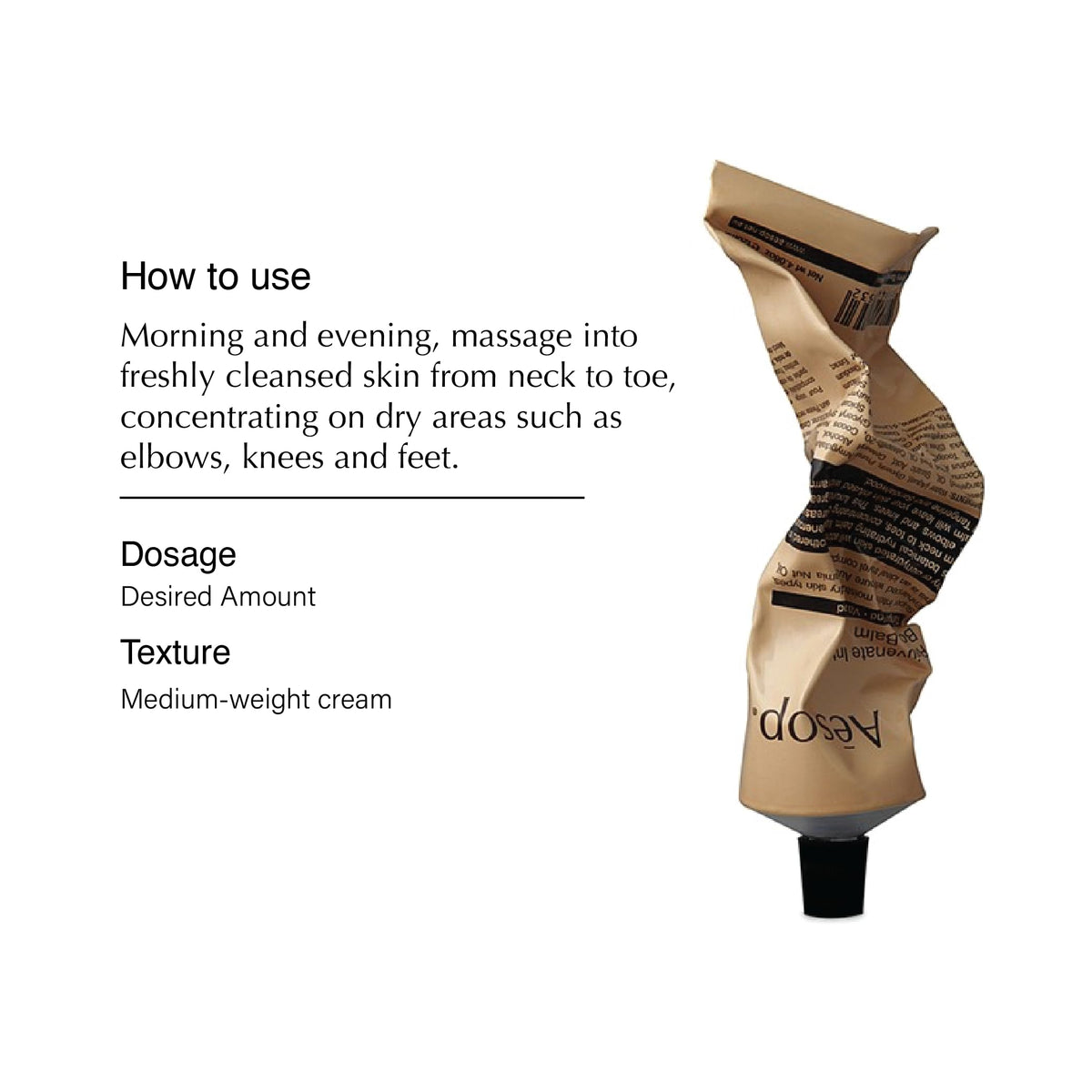 Aesop open jar texture close-up demonstrating creamy balm absorbency and non-greasy finish