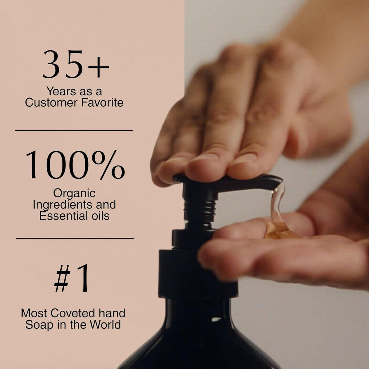 Aesop 500 ml bottle next to a small pump for scale and value comparison