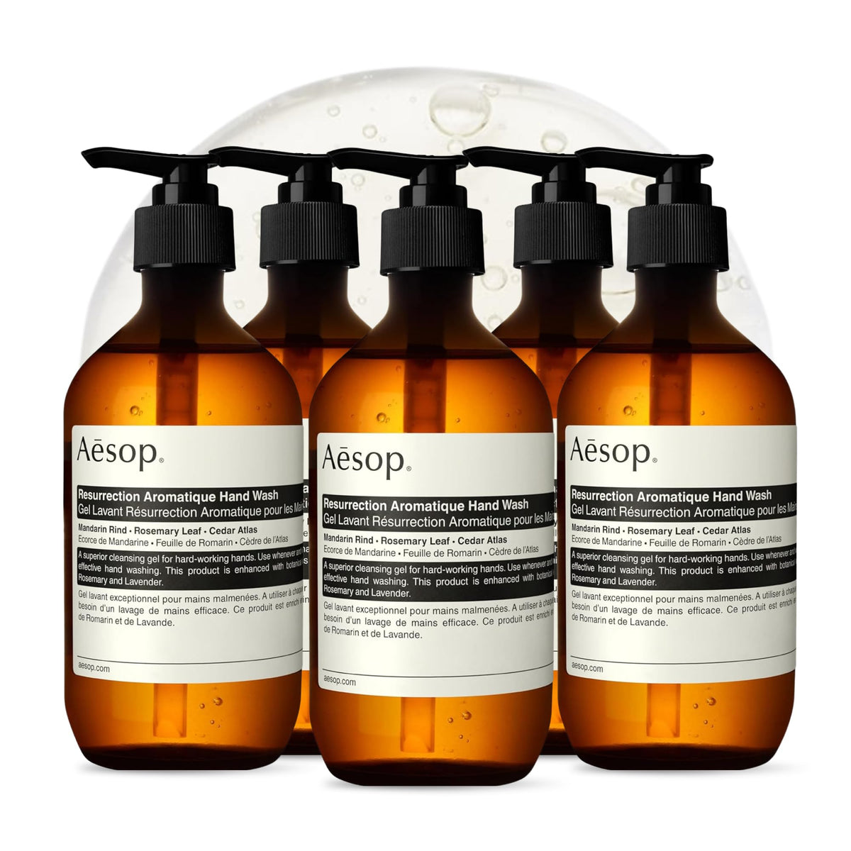 Aesop front packaging showing bottle and label for clear identification and style