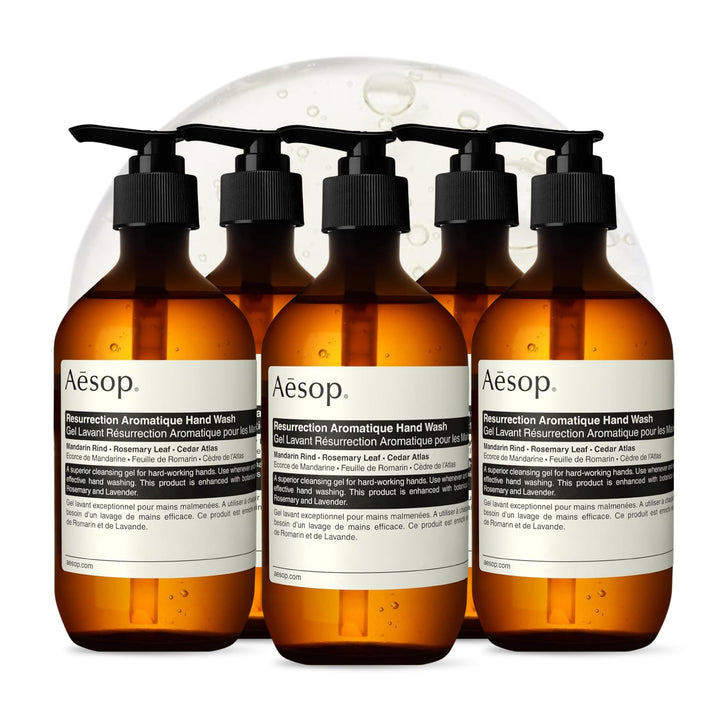 Aesop front packaging showing bottle and label for clear identification and style
