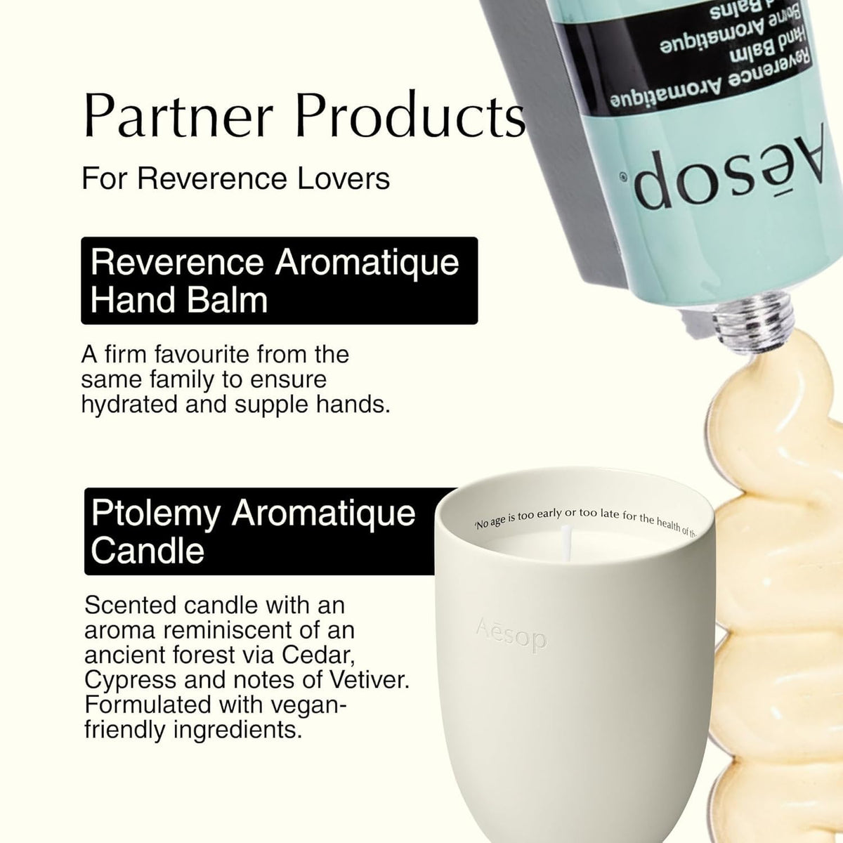 Aesop Reverence pouch on bathroom counter styled to show premium aesthetic and refill convenience