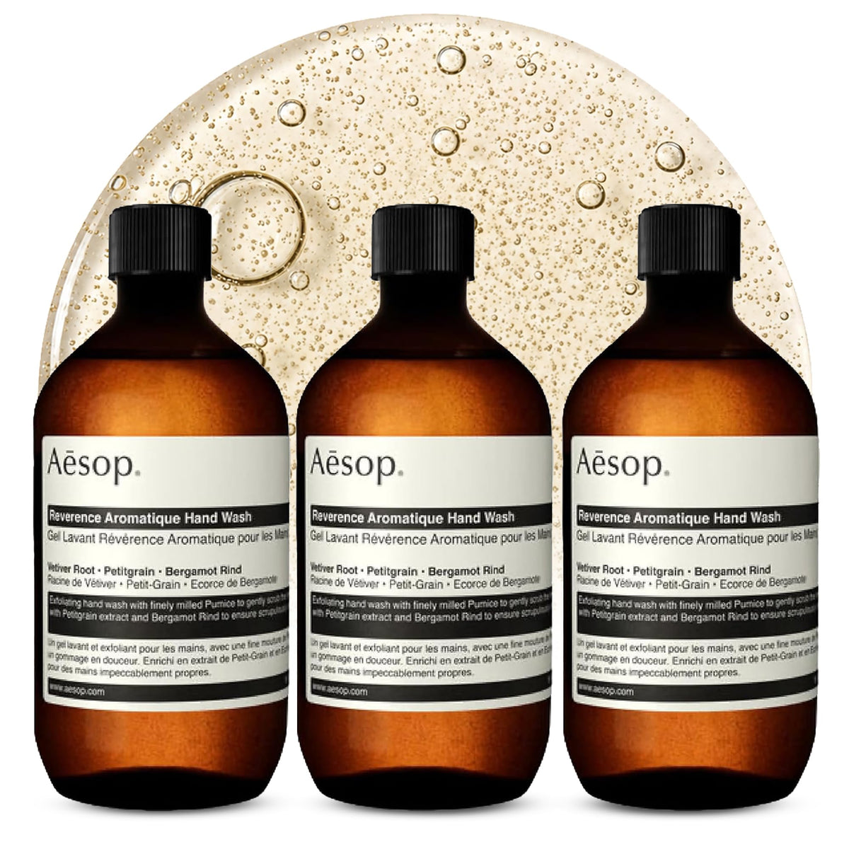 Aesop front packaging of Reverence Aromatique refill showing pouch and branding for easy identification and refill benefit