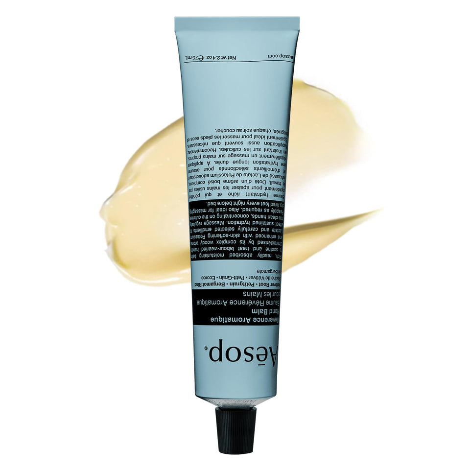 Aesop tube front view showing clean design and travel size benefit