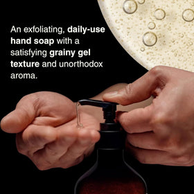Aesop refill pouch label detail emphasizing ingredients and sustainable refill benefit