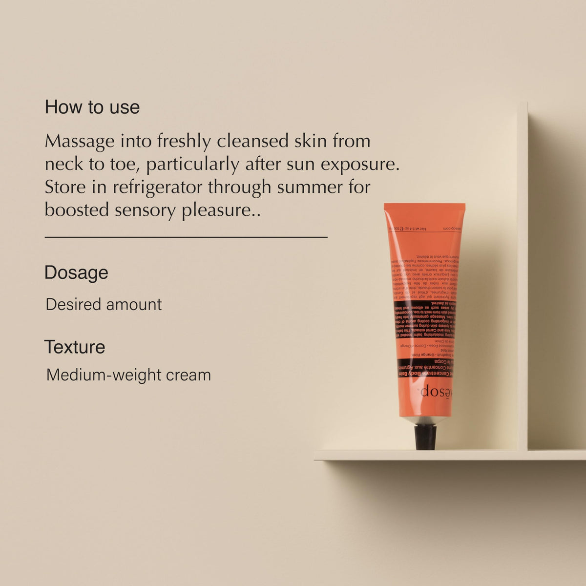 Aesop close-up of balm texture demonstrating lightweight, fast-absorbing formula
