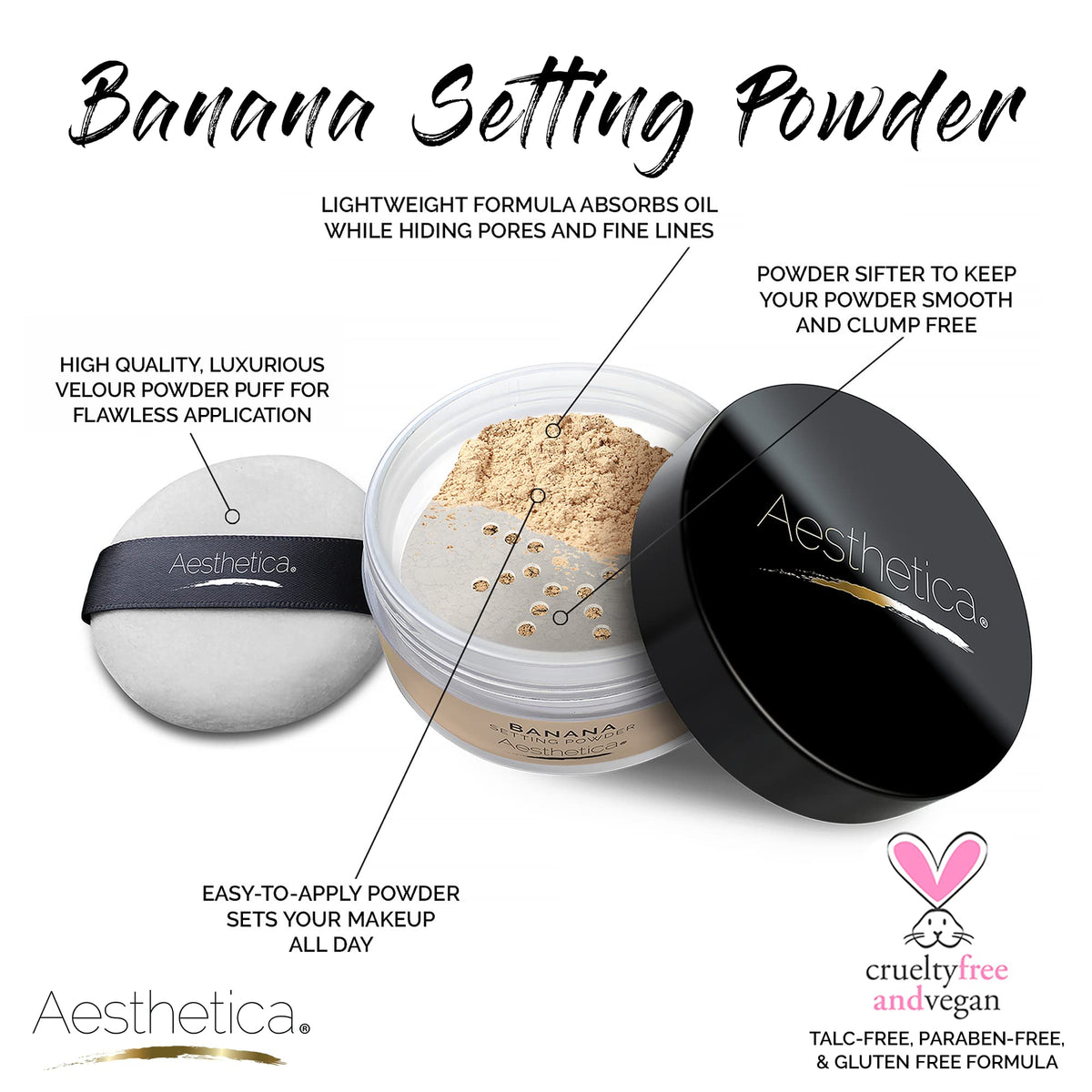 Aesthetica velour puff close-up highlighting soft texture for smooth application