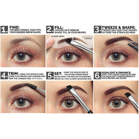 Aesthetica five eyebrow stencils displayed for consistent shaping and easy use