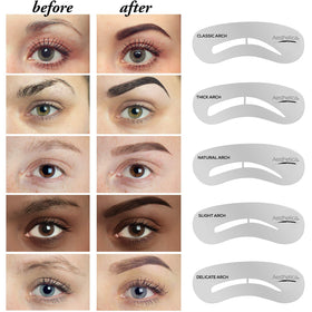 Aesthetica tools layout with brush spoolie tweezers wax highlighting quick precision