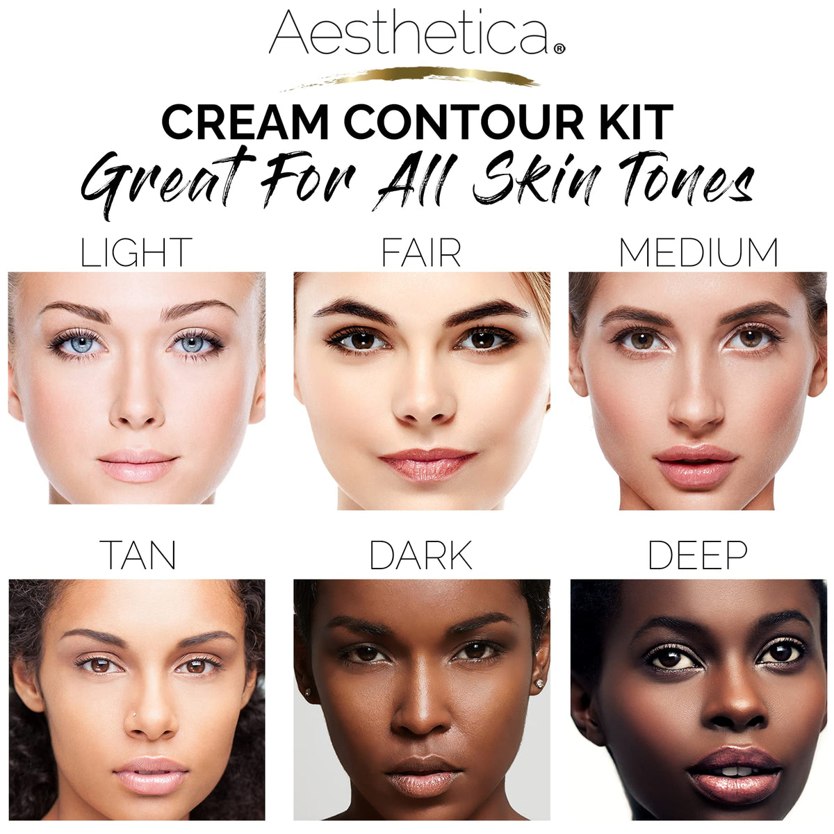 Aesthetica application on model using brush and sponge to sculpt and brighten features