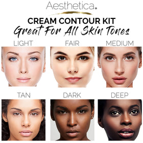 Aesthetica application on model using brush and sponge to sculpt and brighten features
