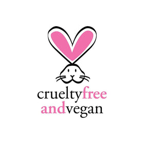 Aesthetica product label close-up showing vegan and talc-free benefits