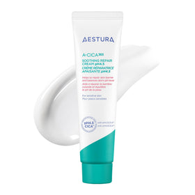 AESTURA jar front packaging showing calming moisturizer benefits