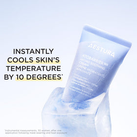AESTURA application on hand showing quick absorption and cooling effect