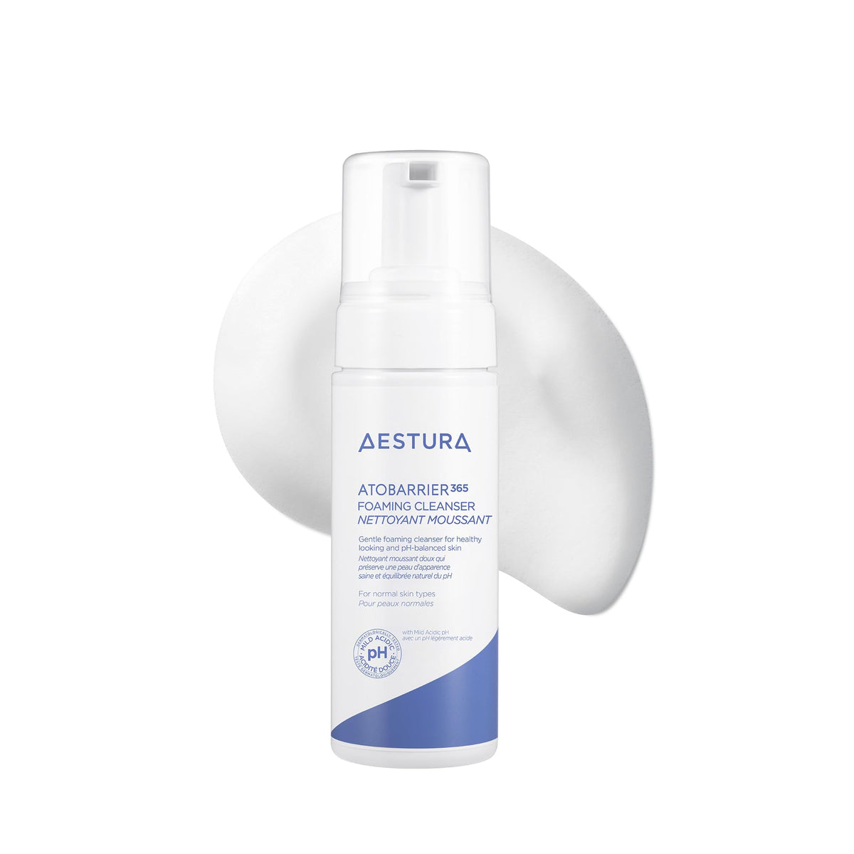 AESTURA front packaging showing gentle cleanser and benefits