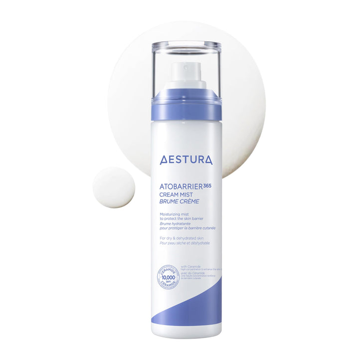 AESTURA front packaging showing 120ml bottle and clear label for travel-friendly hydration