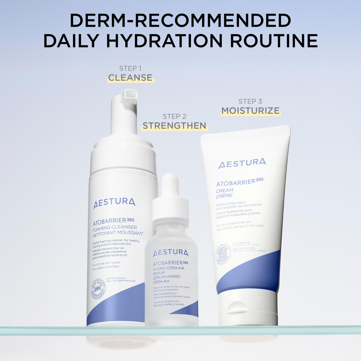 AESTURA cleanser staged in bathroom routine for everyday use