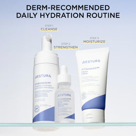 AESTURA cleanser staged in bathroom routine for everyday use