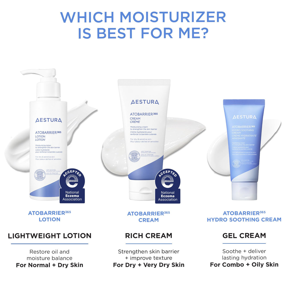 AESTURA product label listing key ingredients and safety benefits for sensitive skin
