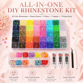 AEWOTING tweezer and pickup pen tools enabling precise rhinestone placement