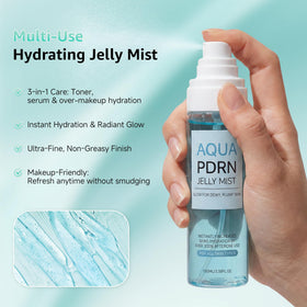 AexZzen fine mist spraying on face for instant refresh