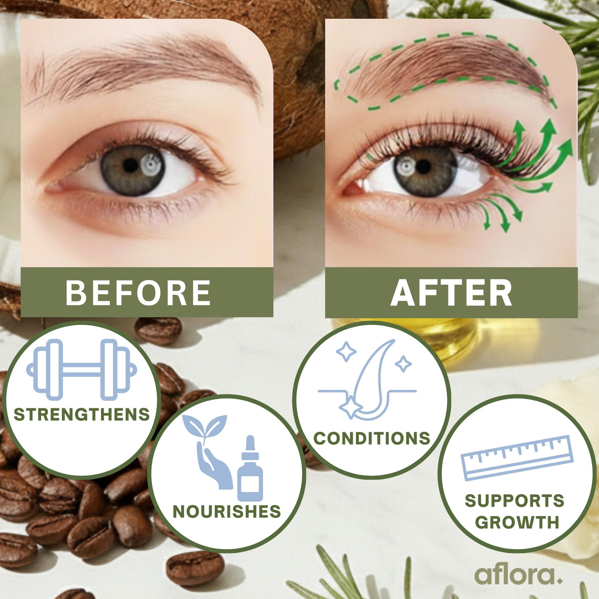 Aflora close-up of stick texture highlighting waxy no-drip formula for precise application
