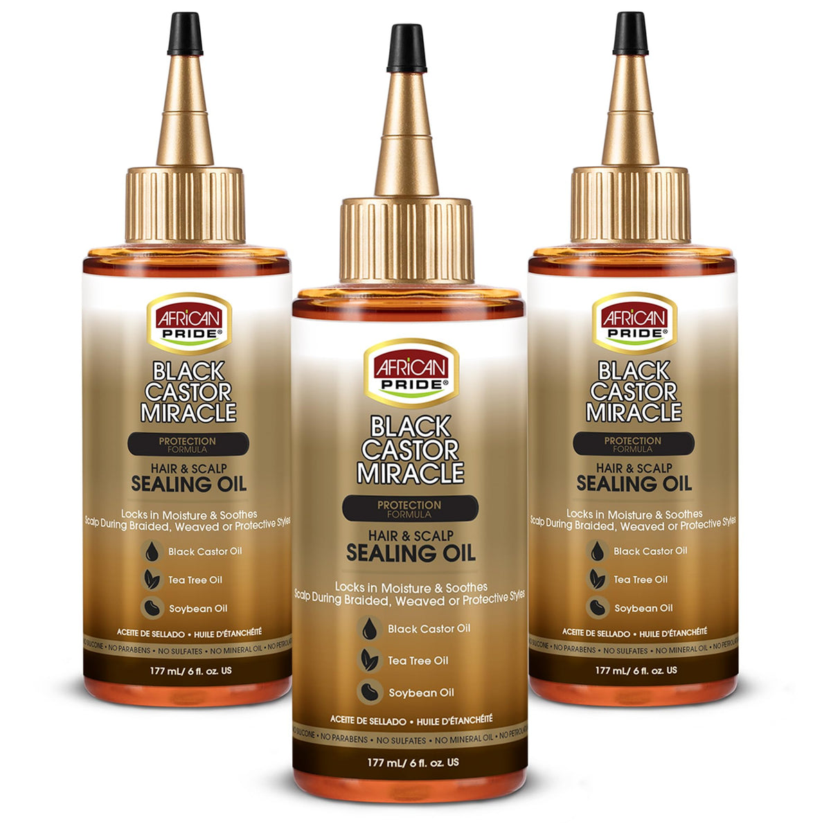 African Pride front packaging showing bottle and label with moisture-lock benefits