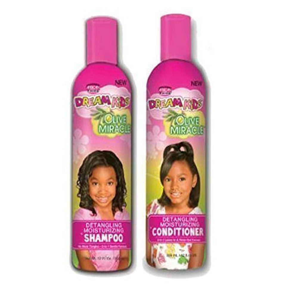 African Pride front packaging showing shampoo and conditioner, clear product benefit