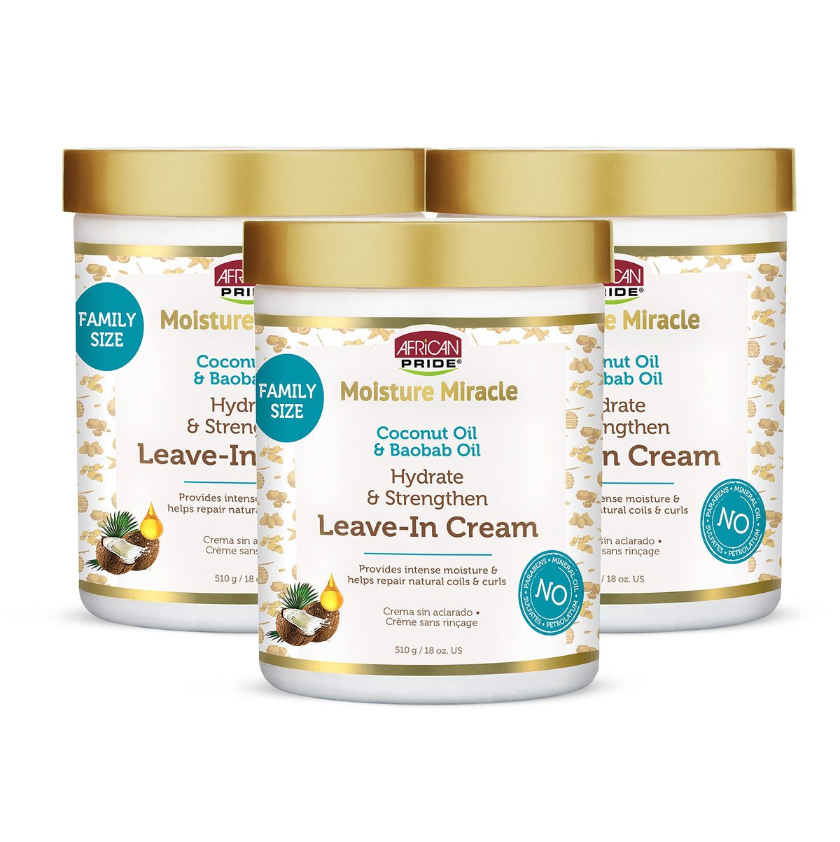 African Pride front packaging showing 18 oz jar and benefits
