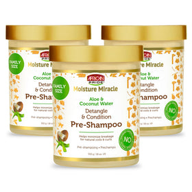 African Pride front packaging showing Moisture Miracle detangler for easy identification and purchase