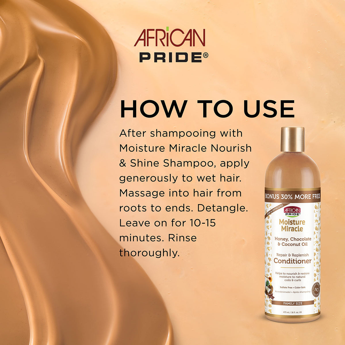 African Pride honey and coconut oil texture closeup showing nourishing ingredients