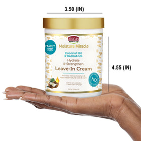 African Pride label close-up with ingredient callouts for clean formulation
