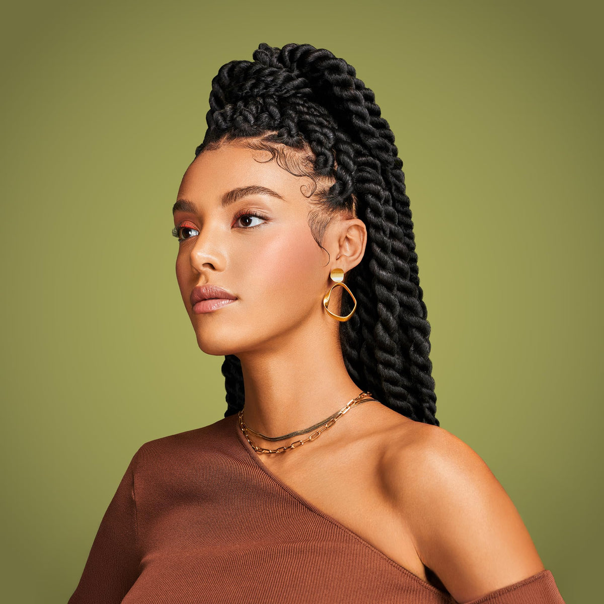 African Pride before and after curls showing improved definition and shine