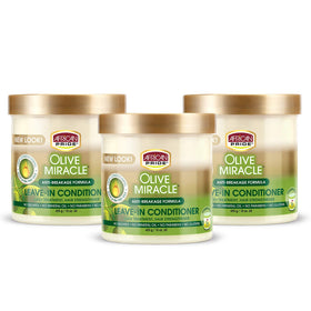 African Pride jar front packaging showing product benefits and three-pack value