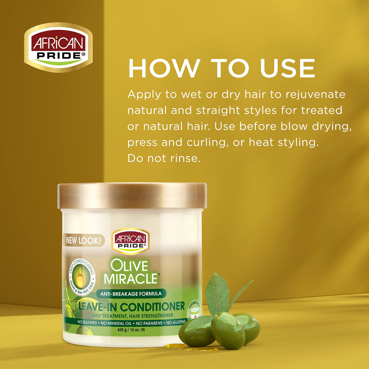 African Pride tea tree leaves highlighting scalp conditioning and freshness