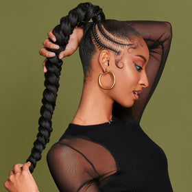 African Pride smoothing dry styled hair to reduce frizz and breakage